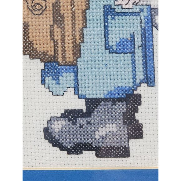 Vintage Needlepoint Postman Mail Carrier Love Letters Framed Cross Stitch - Picture 5 of 7